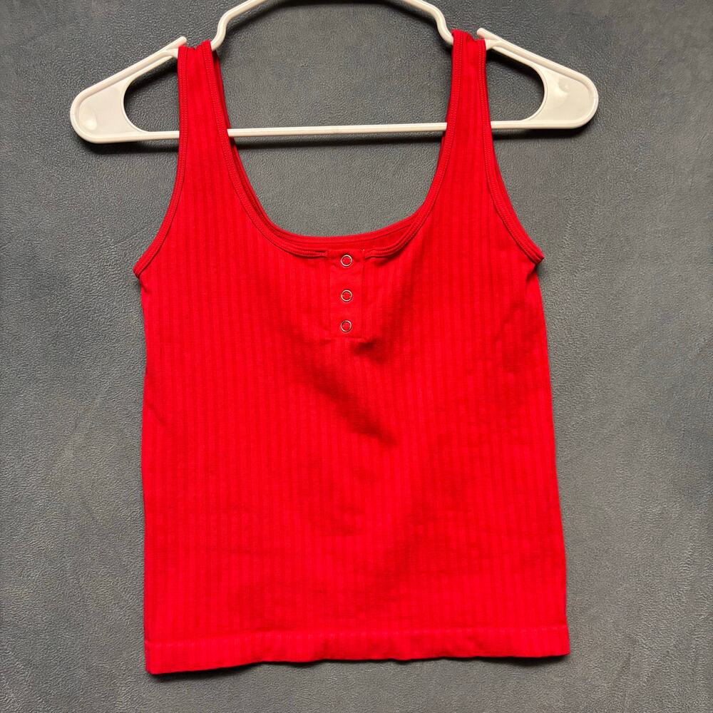 Y2K Bella Crop Tank Top Shirt Womens Small Medium Seamless Ribbed Skater Grunge